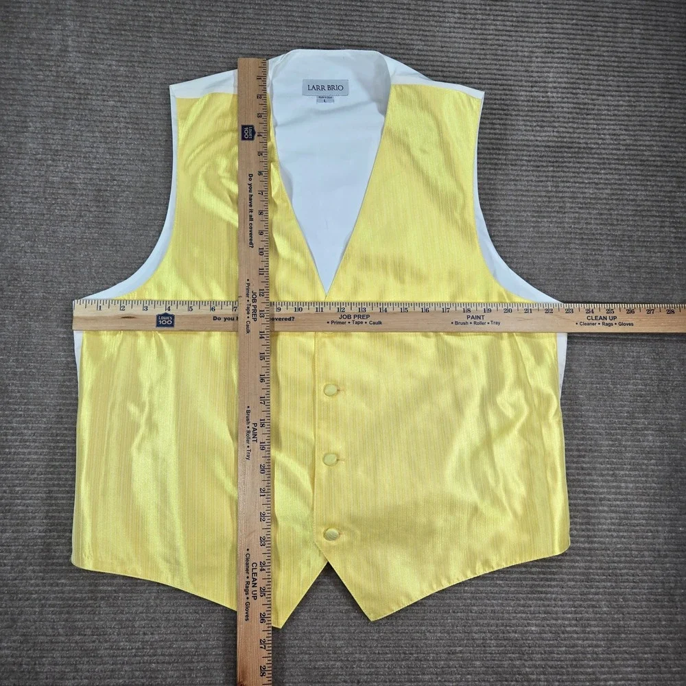Larr Brio Mens Large Yellow Striped Formal‎ Tuxedo Vest